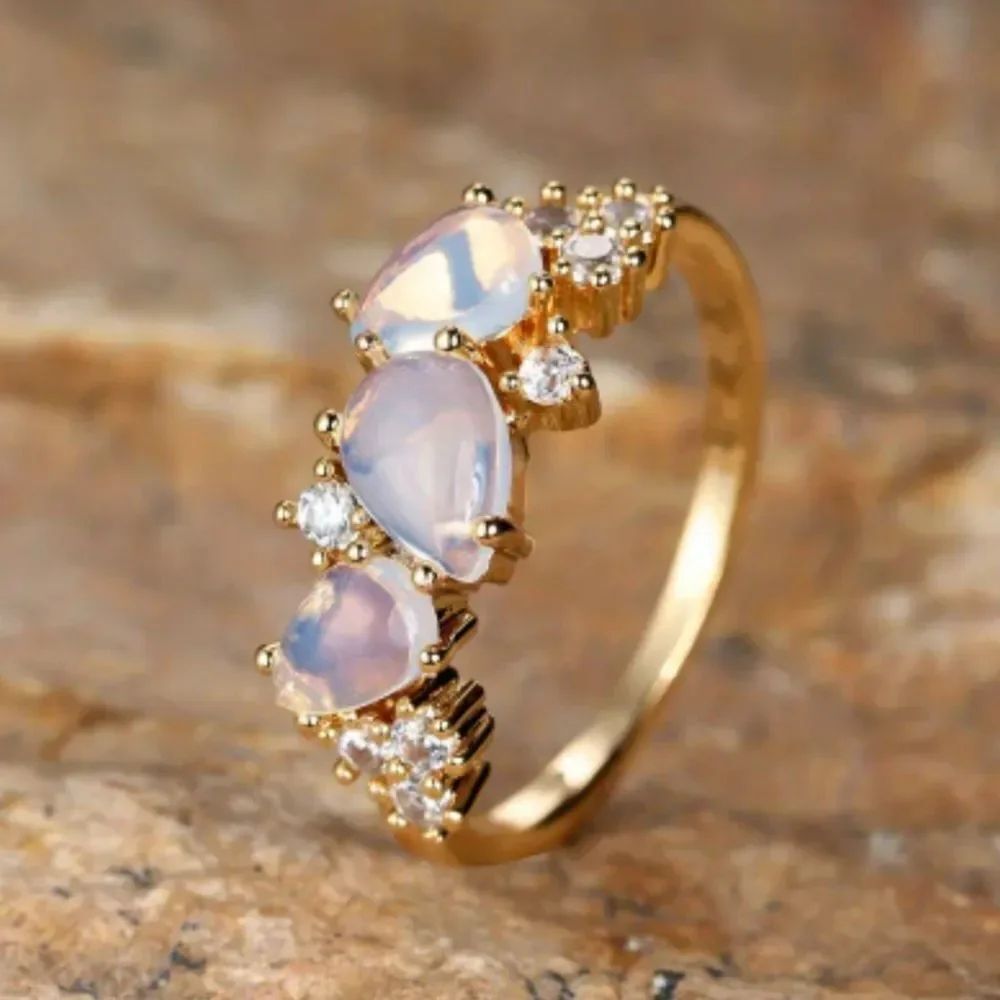 ✨️Vintage Style Teardrop Moonstone Cut Zircon Promise Ring